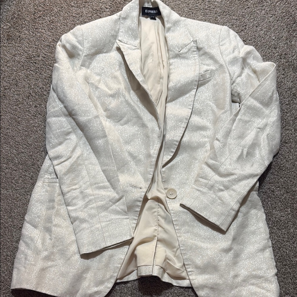 Express White Blazer Lightweight Summer Jacket